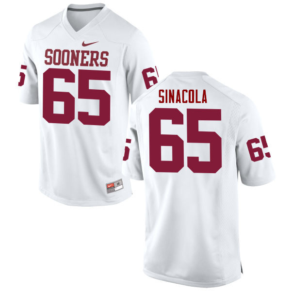 Men Oklahoma Sooners #65 Mario Sinacola College Football Jerseys Game-White - Click Image to Close